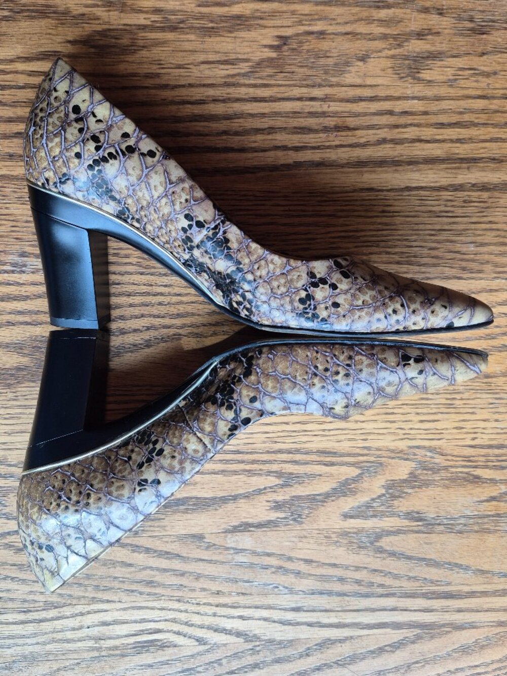 Tanya Heath Snake Embossed Pumps Heels EU 39.5